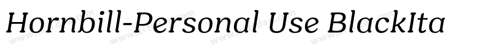Hornbill-Personal Use BlackItalic字体转换
